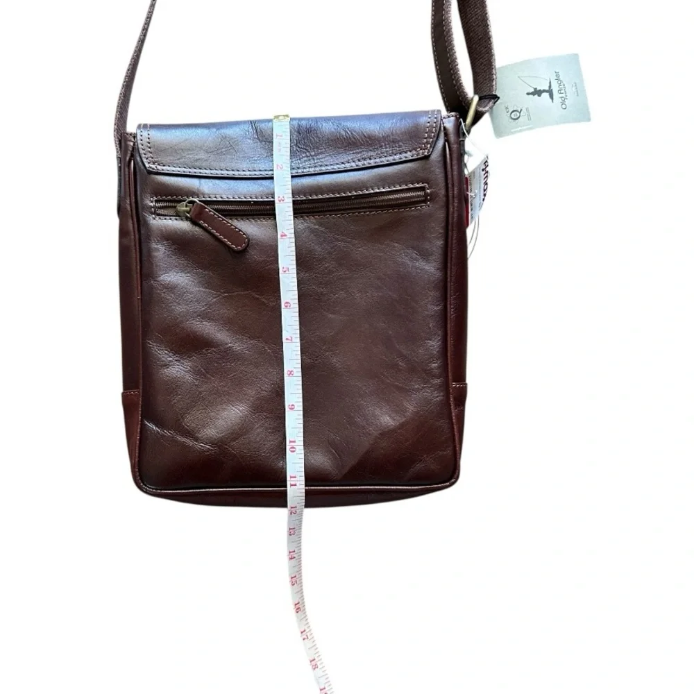 Old Angler Firenze Leather Satchel Bag For IPad Brown NWT